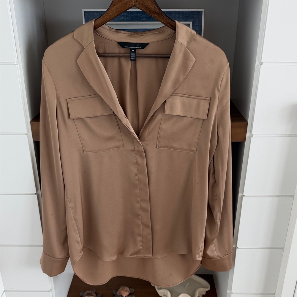 White House Black Market Camel Blouse